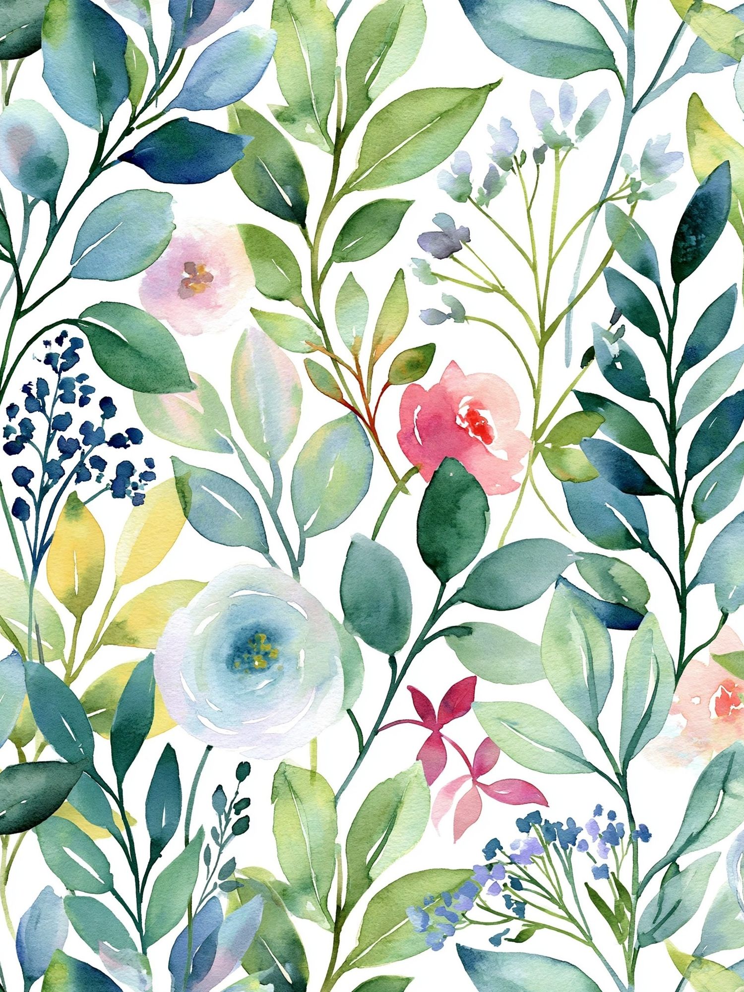 Watercolor Floral Garden Print. poster — botanical art