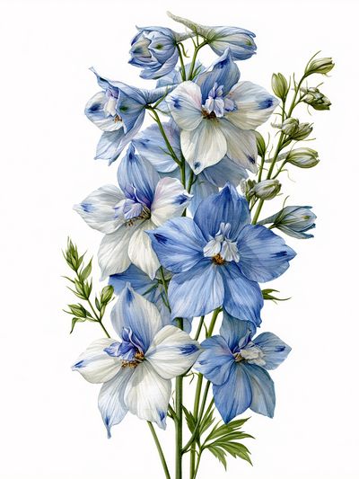 Blue Delphinium Botanical Print. poster