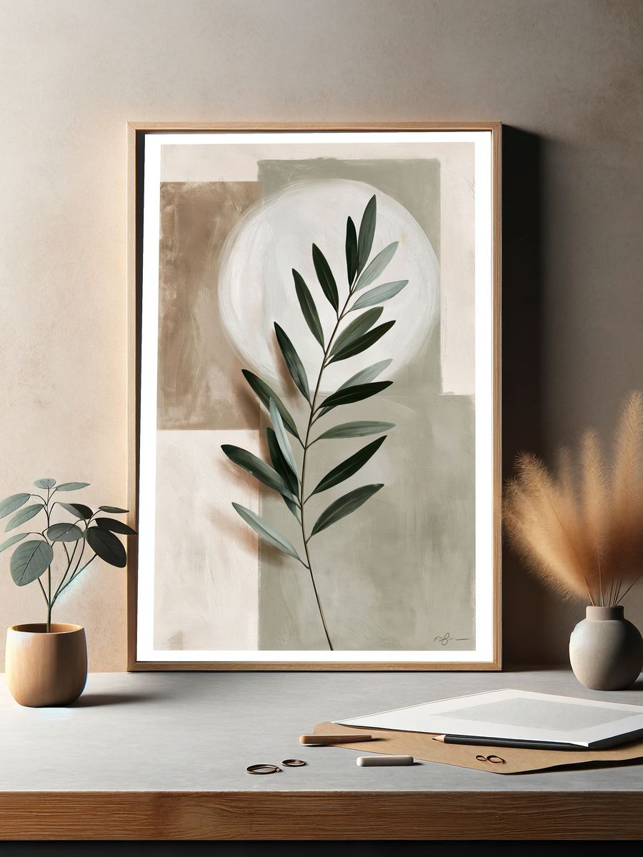 Olive Branch Botanical Print. — room view 2
