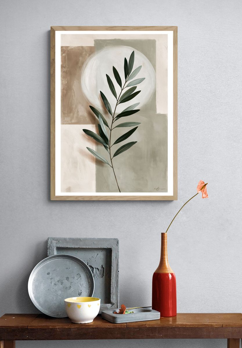 Olive Branch Botanical Print. — room view 3