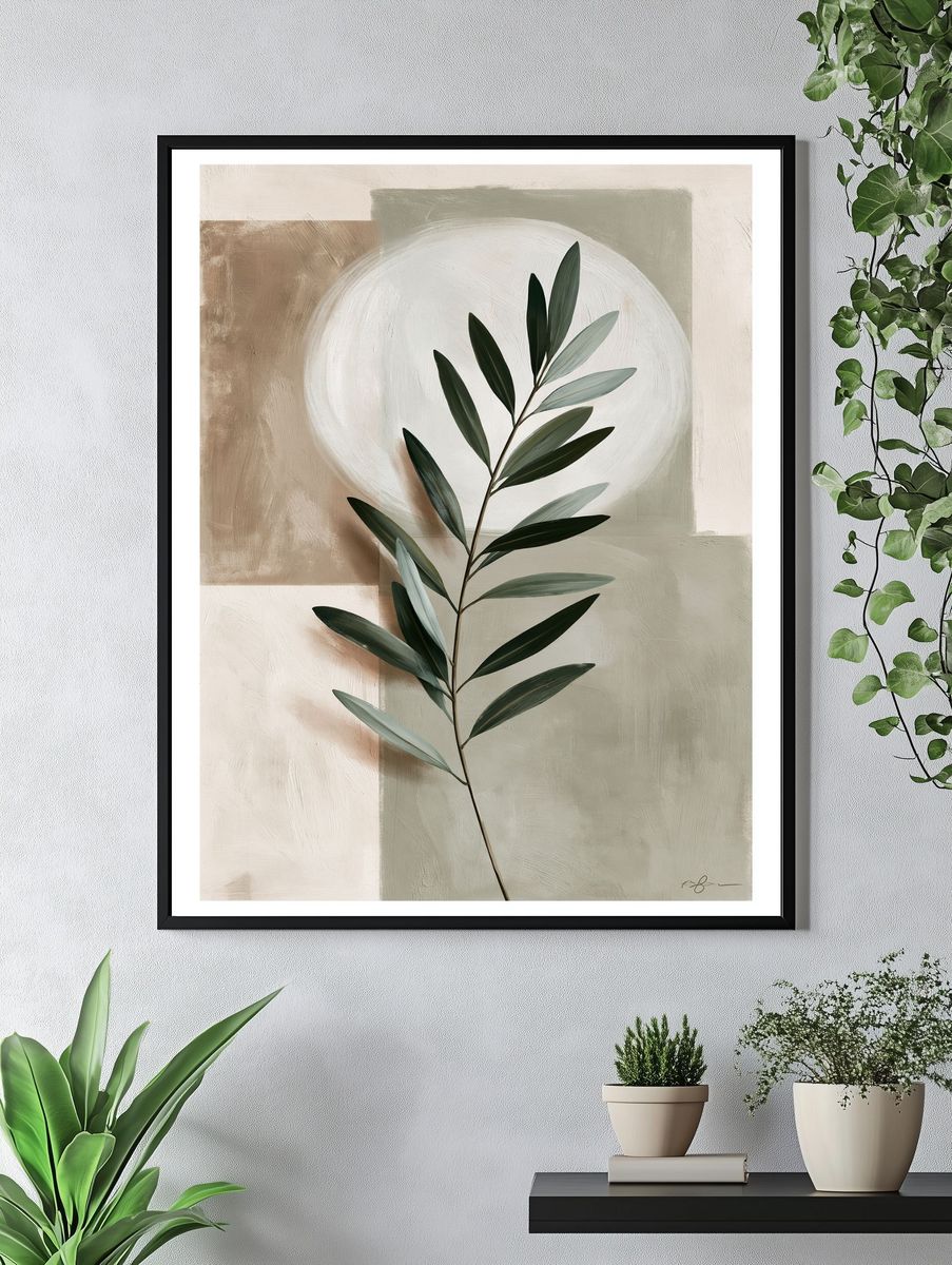 Olive Branch Botanical Print. — room view 4