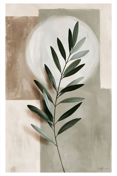 Olive Branch Botanical Print. poster