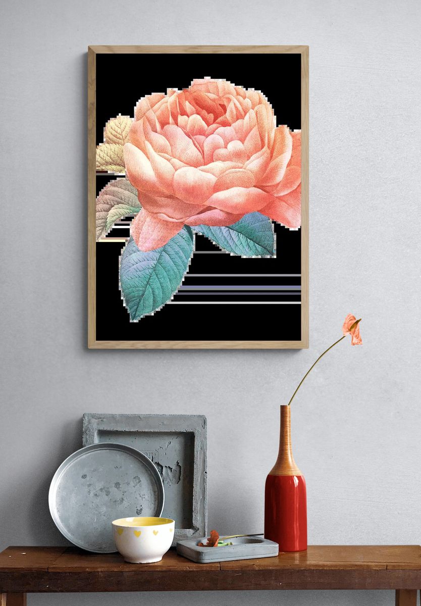 Peony Line Art Poster. — room view 3