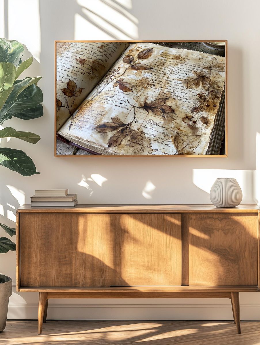 Autumn Botanical Journal Print. — room view 3
