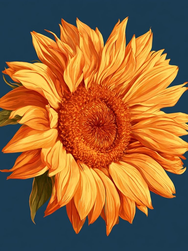 Sunflower Botanical Print. poster detail