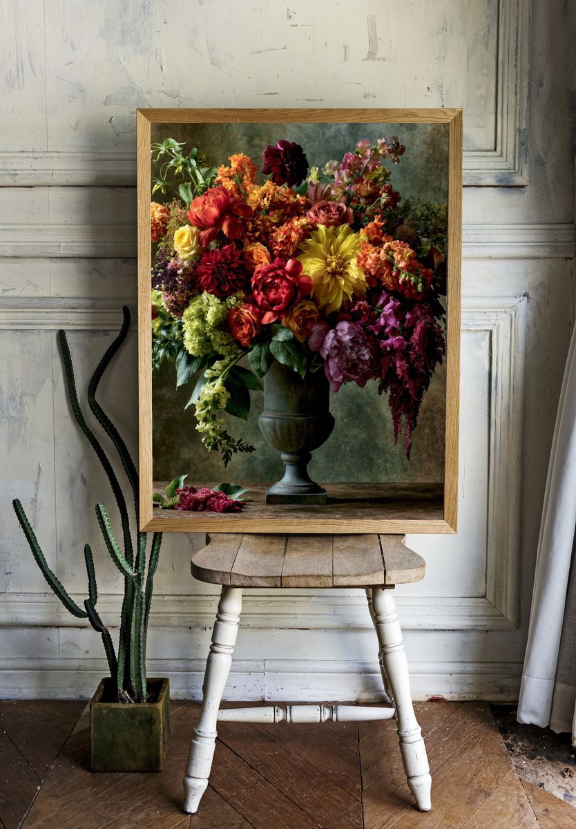 Lush Floral Still Life Poster. — room view 1