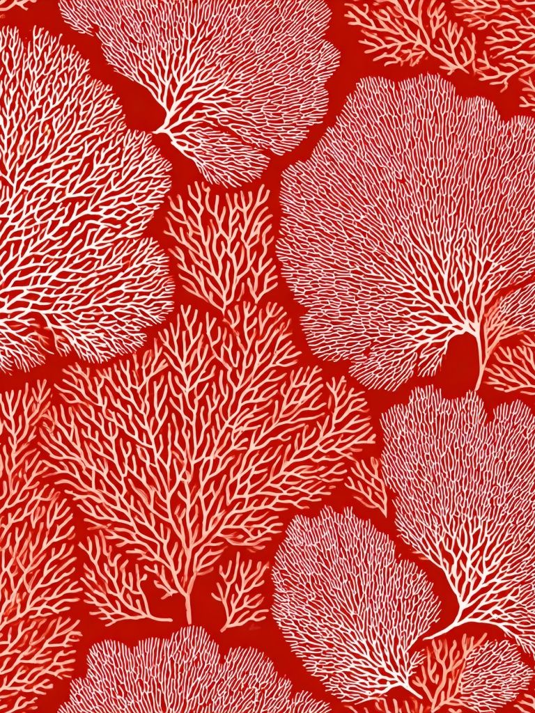 Coral Branch Pattern Poster. poster — botanical art
