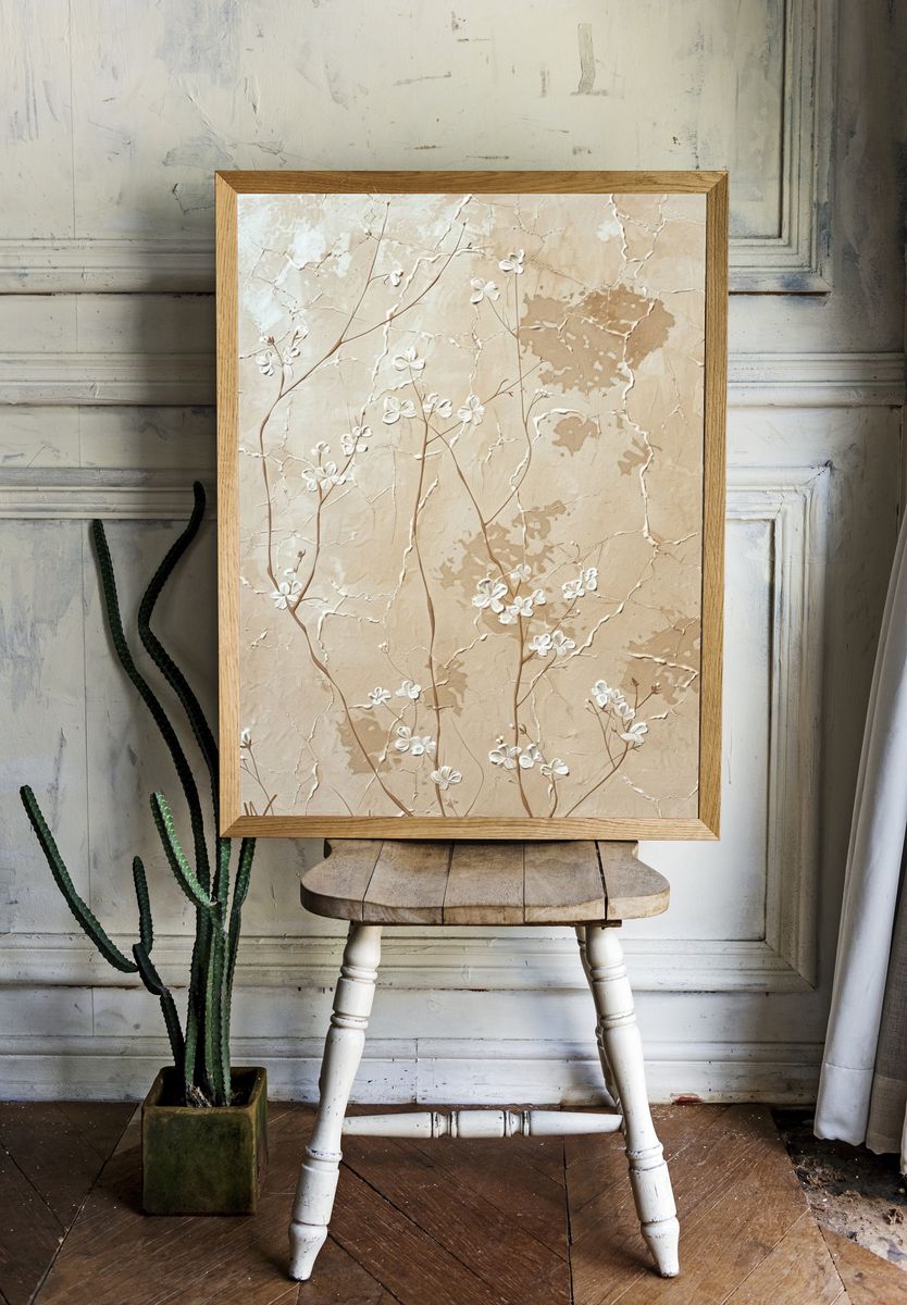 Blossoming Branches Botanical Print. room preview