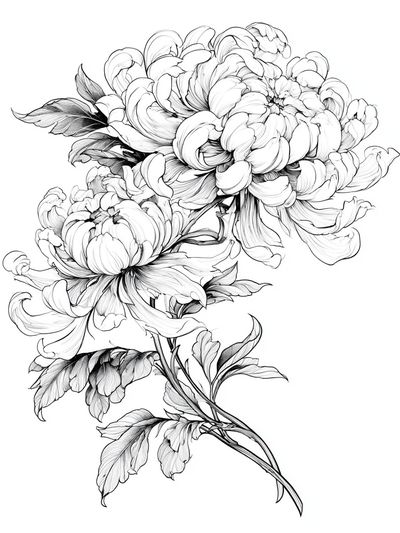 Peony Botanical Line Art Poster. poster