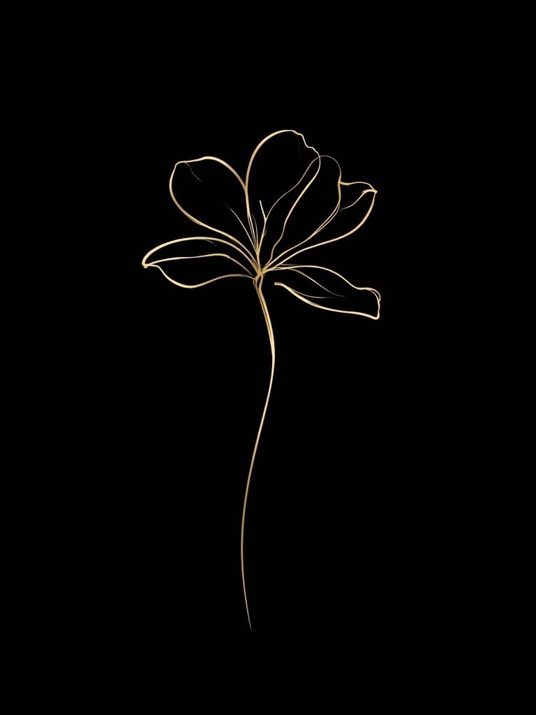Minimal Line Flower Print. poster detail