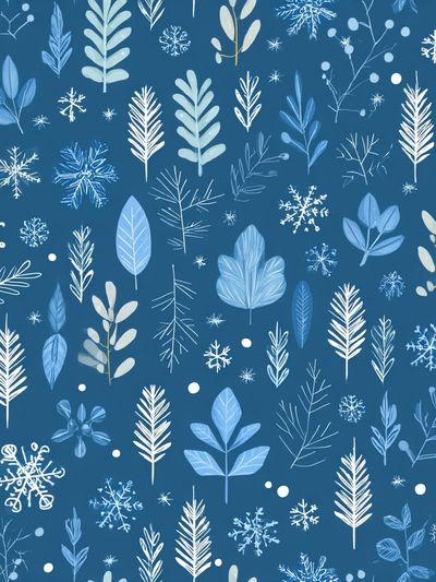Winter Botanical Pattern Print. poster print