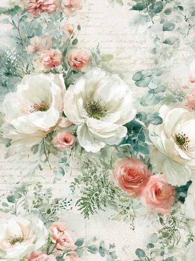 Pastel Floral Watercolor Print. poster