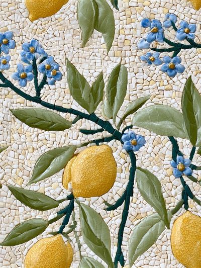 Lemon Blossom Mosaic Print. poster