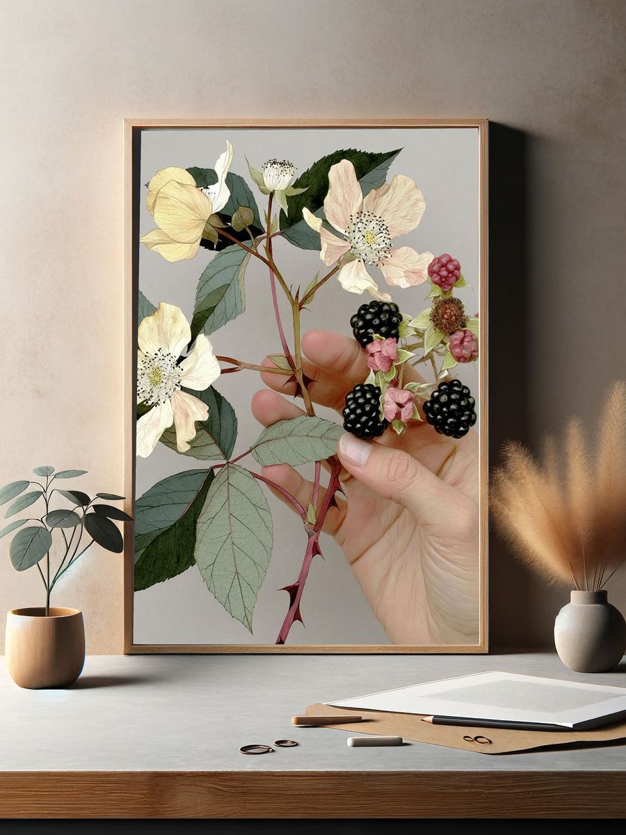 Pressed Botanical Hand Poster. — room view 2