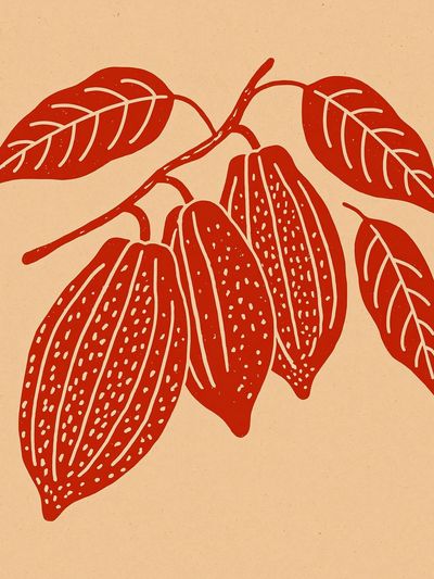 Red Botanical Branch Print. poster print