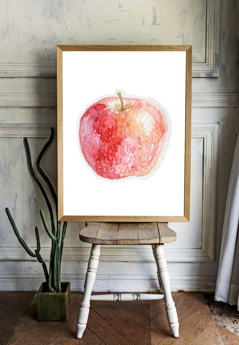 Watercolor Apple Illustration Poster. room preview