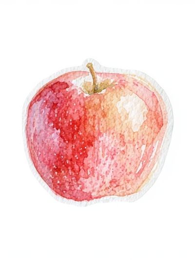 Watercolor Apple Illustration Poster. poster