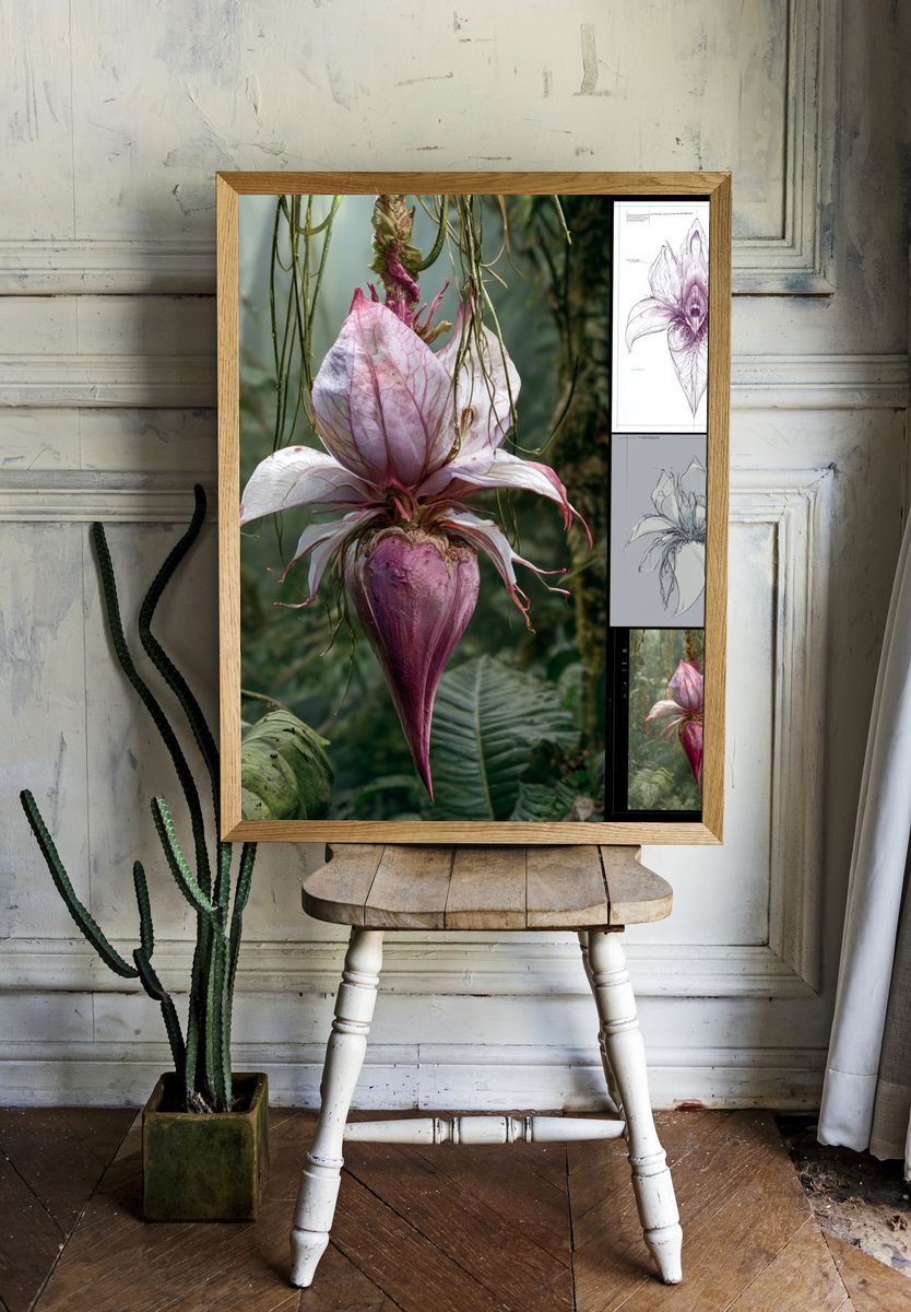 Exotic Orchid Botanical Poster. room preview