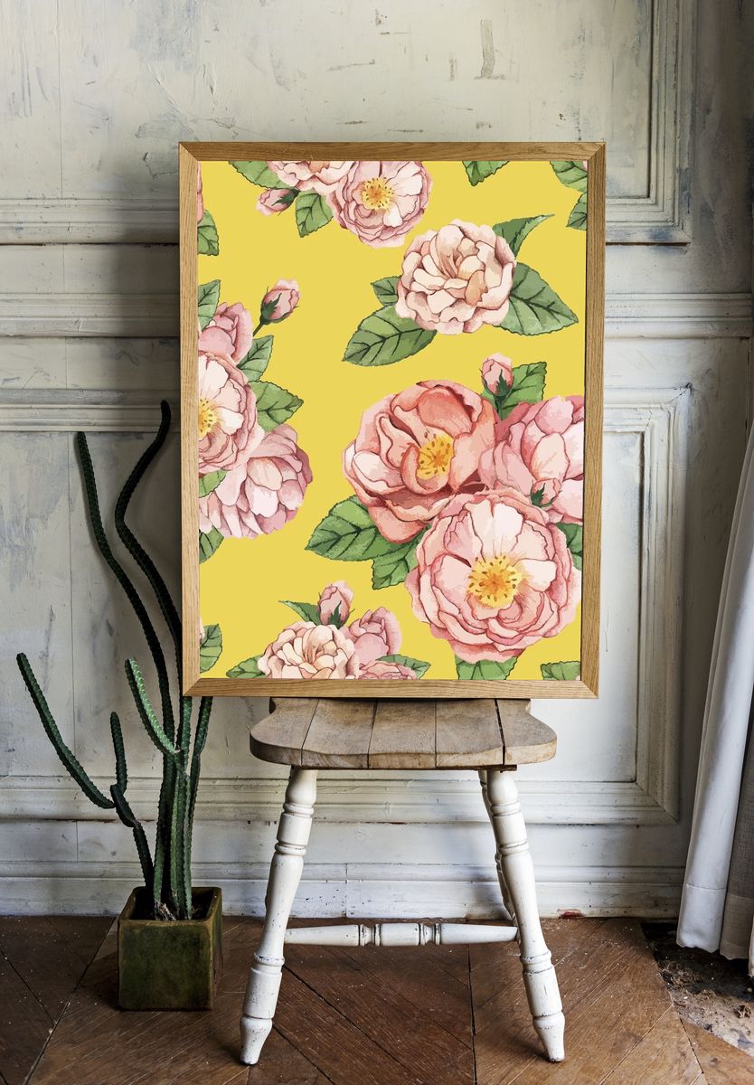 Hand drawn peony flower isolated. room preview