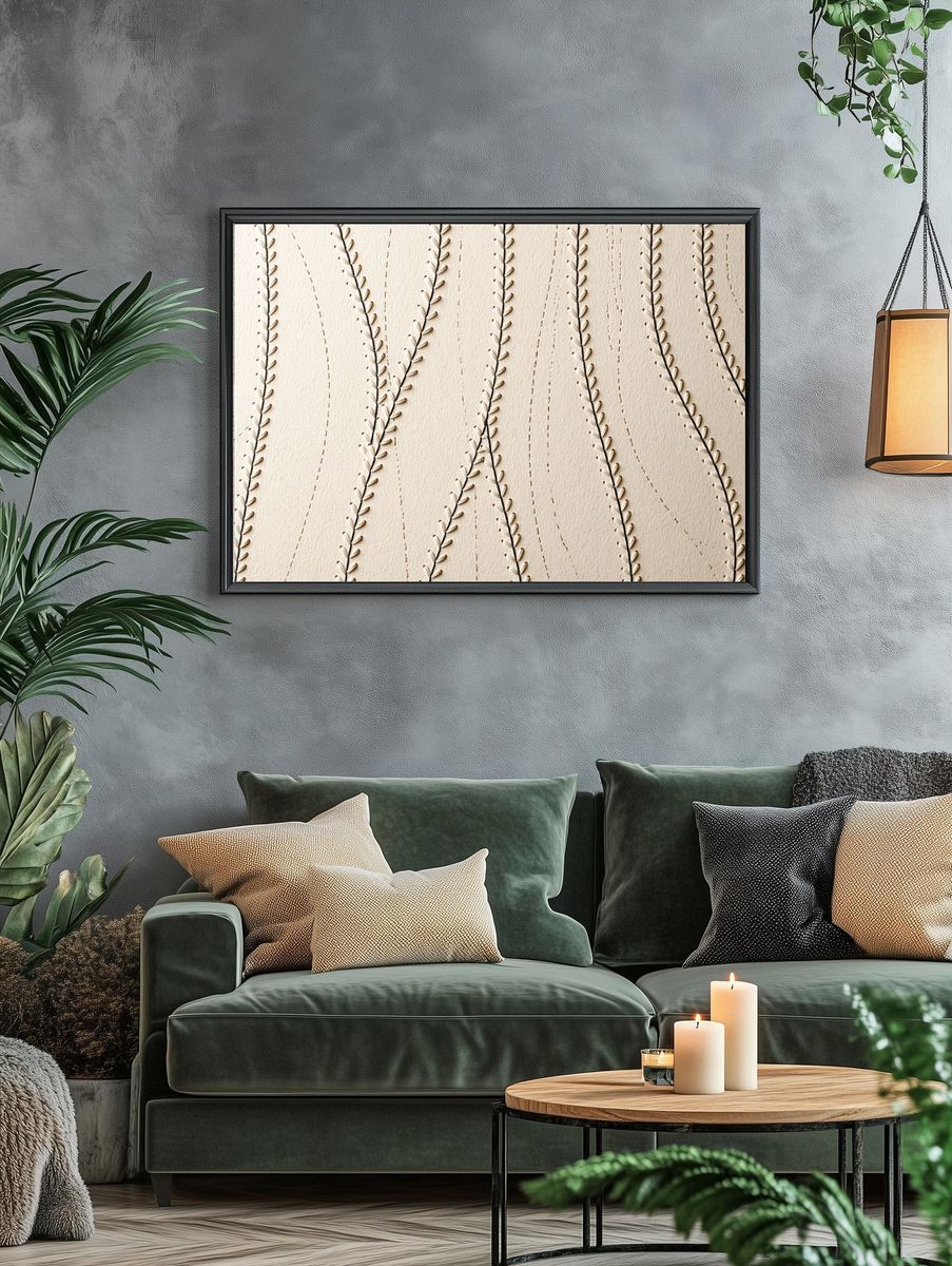 Botanical Stitch Pattern Print. — room view 4