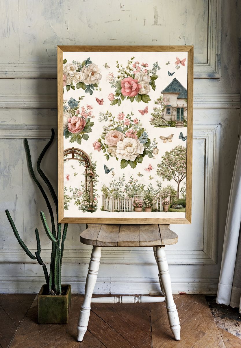 English Garden Watercolor Poster room preview