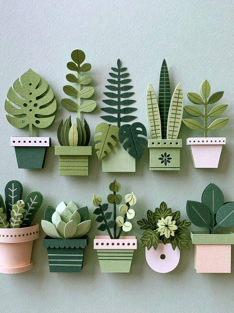 Paper Potted Plants Botanical Print. poster — botanical art