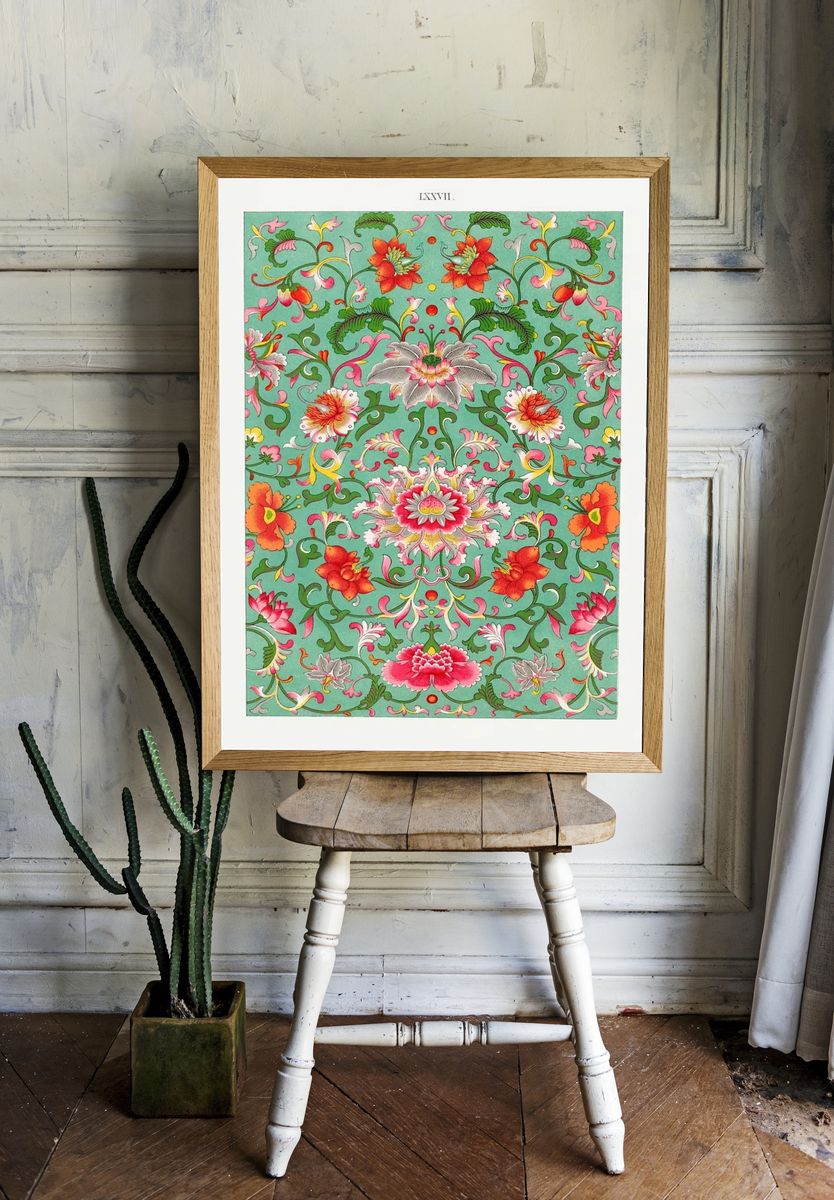 Colorful floral pattern, Examples Chinese room preview