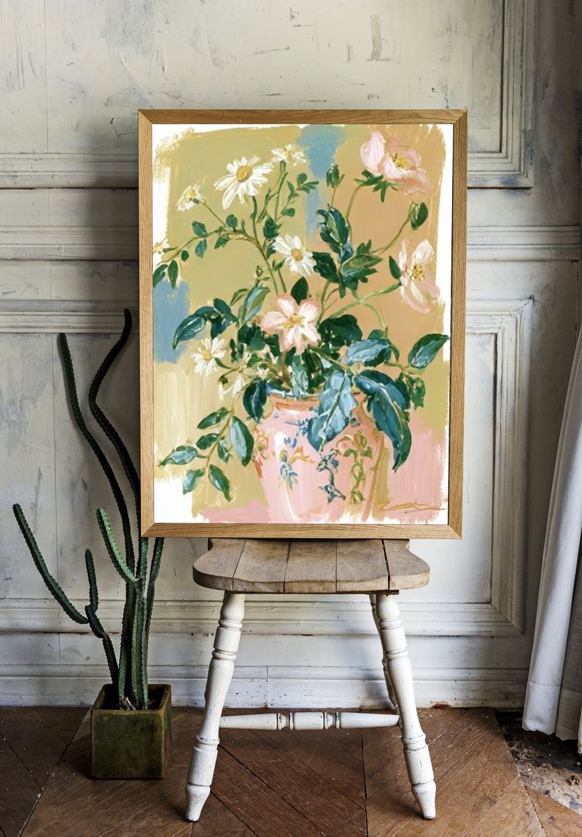 Floral Vase Impressionist Poster. room preview