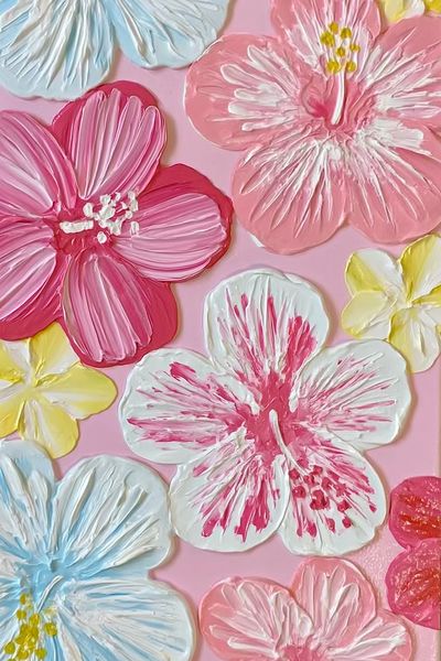 Pastel Hibiscus Floral Print.