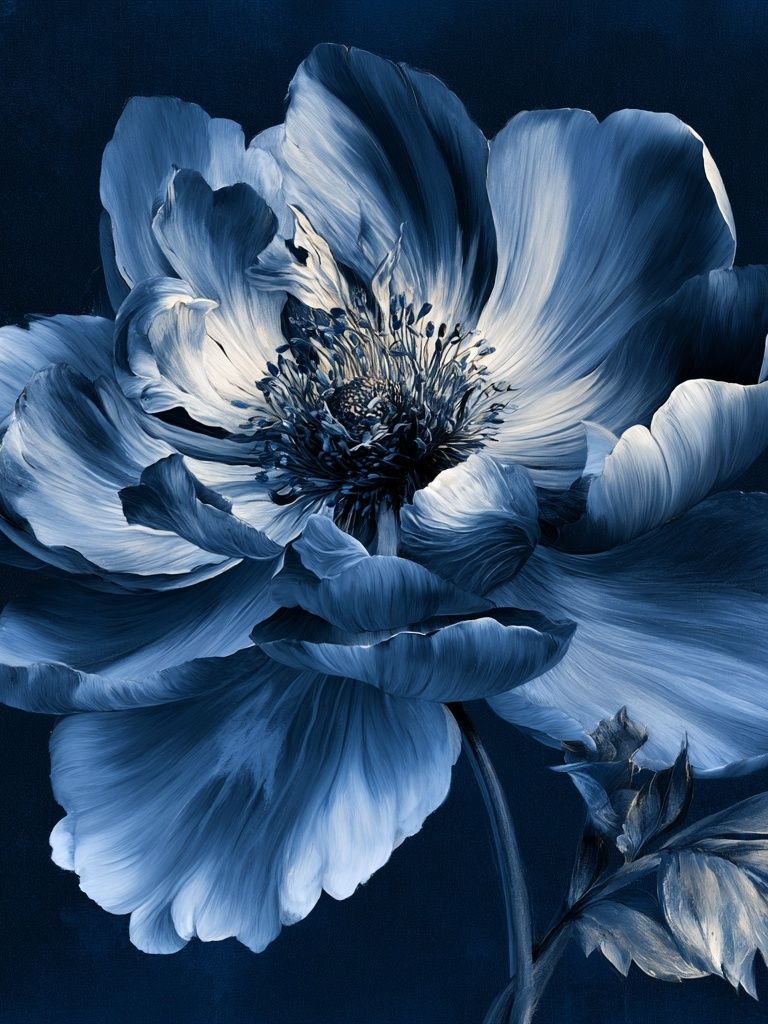 Blue Anemone Botanical Print. poster — botanical art