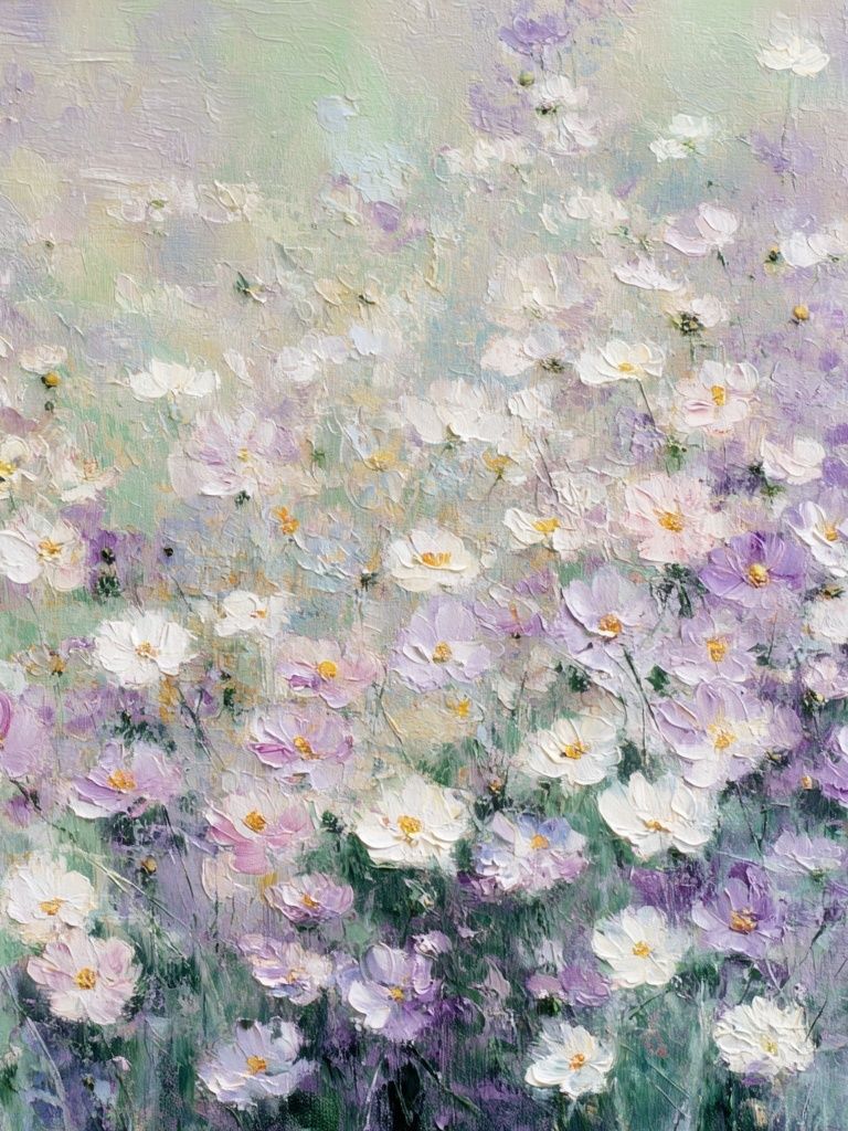Pastel Wildflower Meadow Print. poster detail