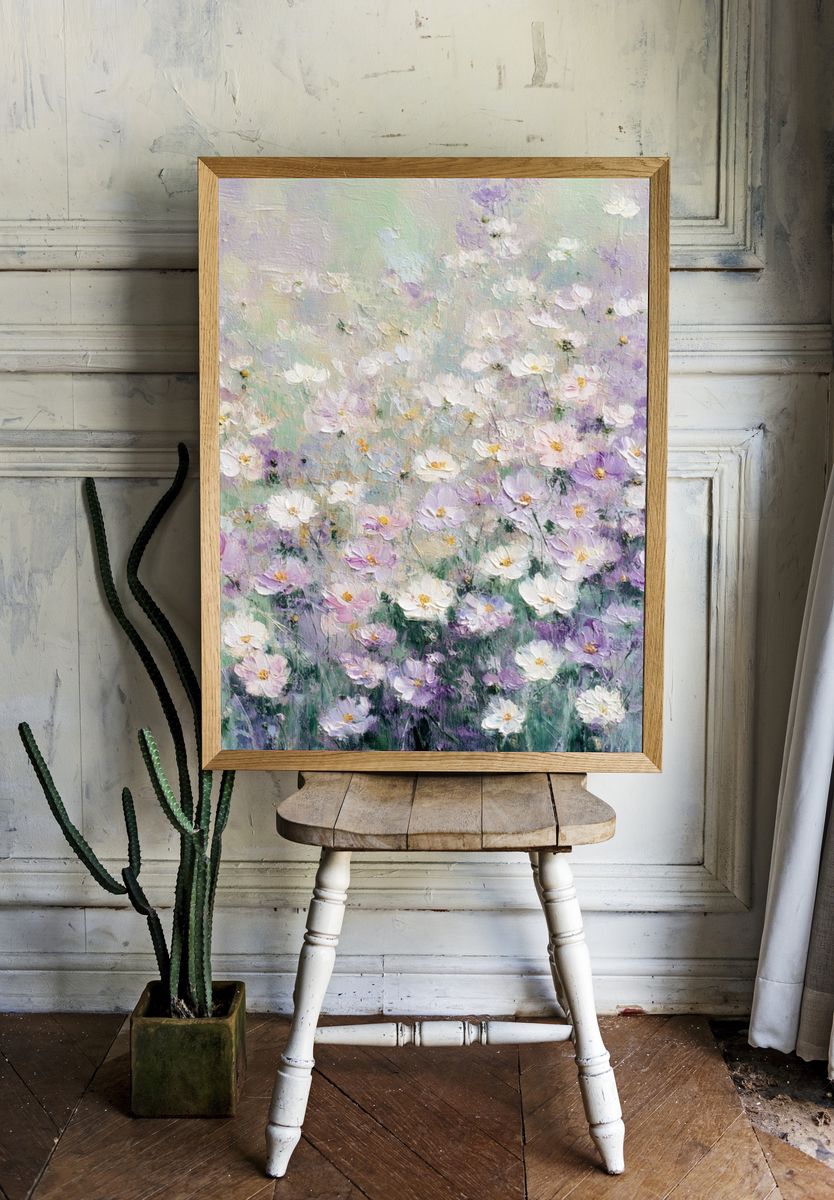 Pastel Wildflower Meadow Print room preview