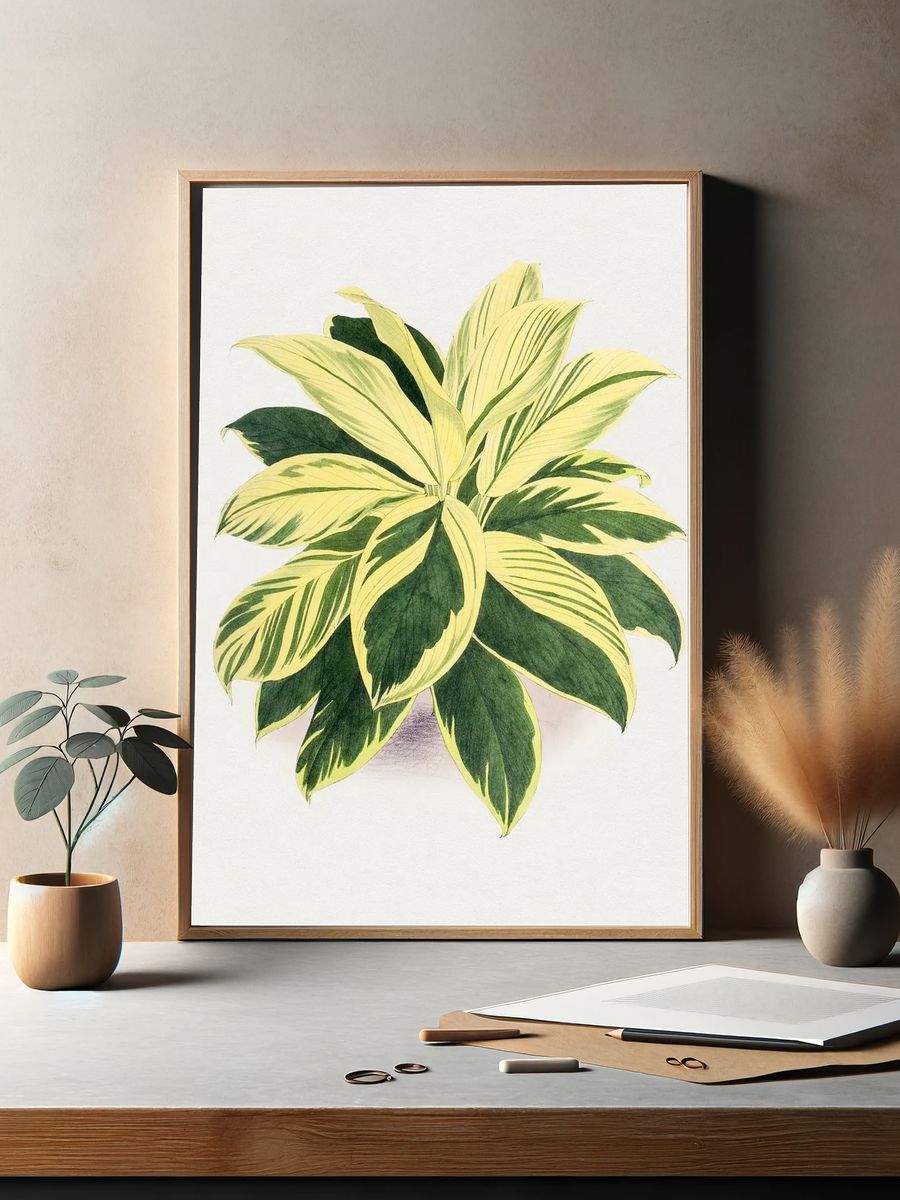 Hand drawn dracaena plant. Original. — room view 2