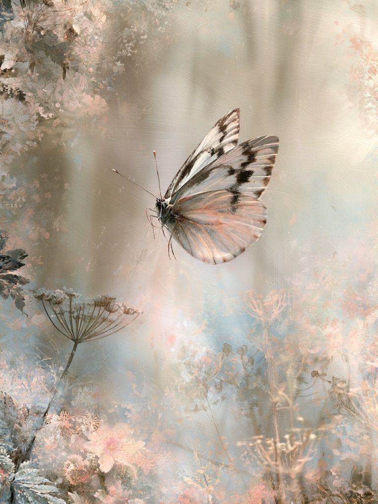 Butterfly Meadow Illustration Poster. poster — botanical art