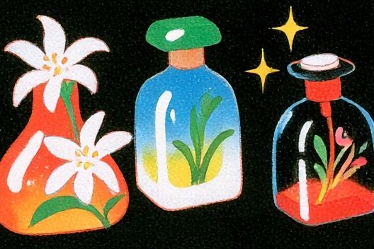 Botanical Bottles Illustration Poster. poster detail