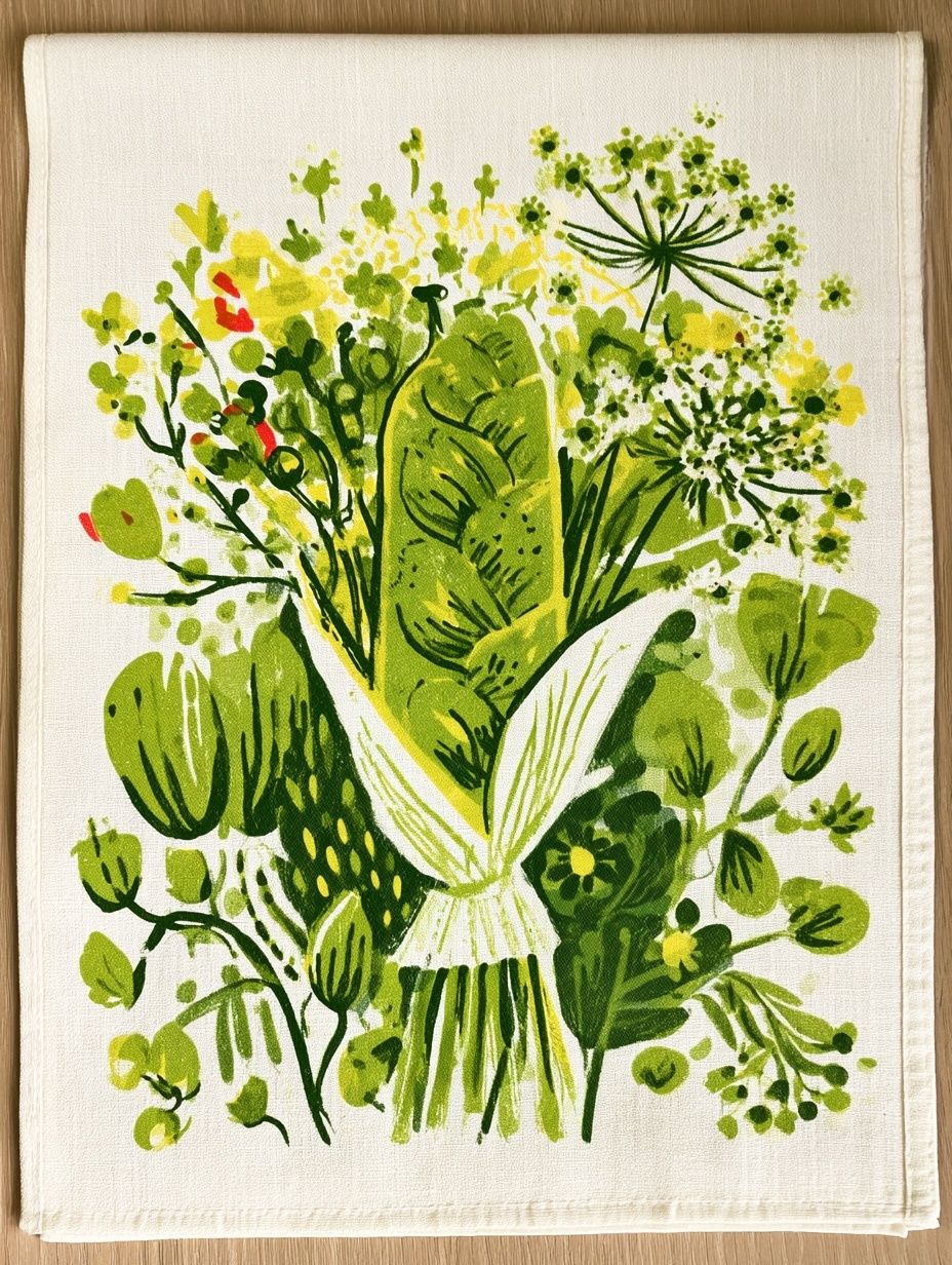 Green Botanical Bouquet Print. poster detail