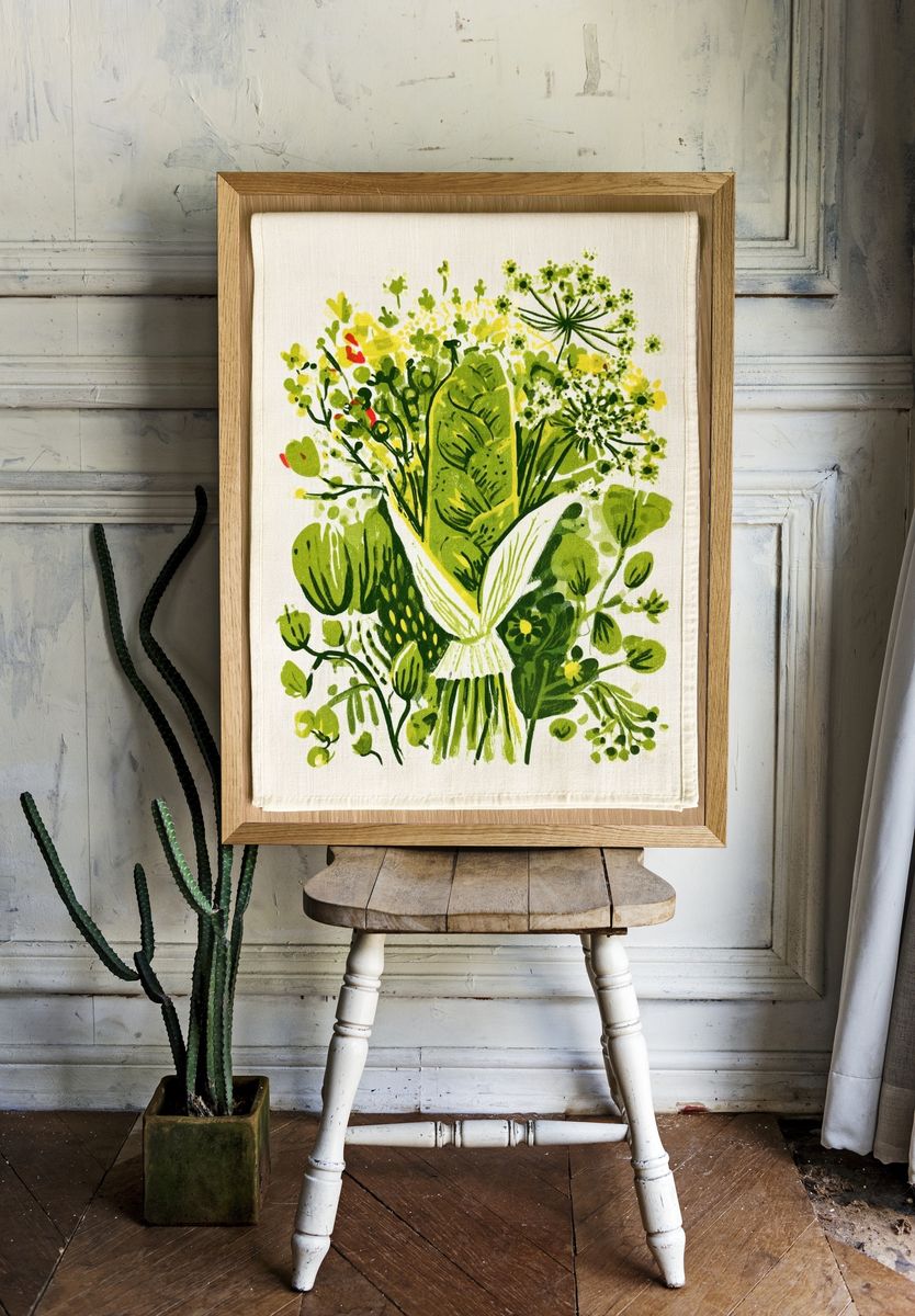 Green Botanical Bouquet Print. — room view 1