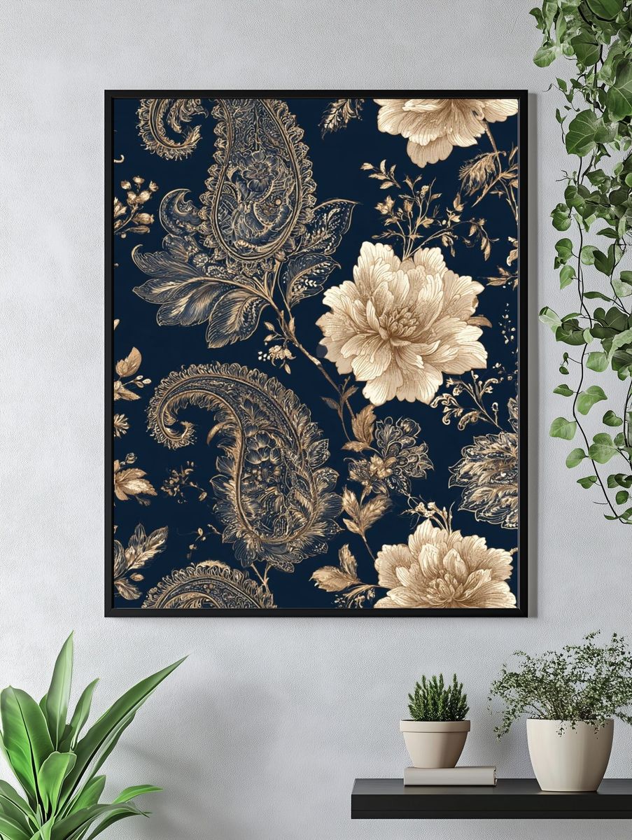 Paisley Floral Vintage Print. — room view 4