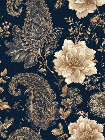 Paisley Floral Vintage Print. poster