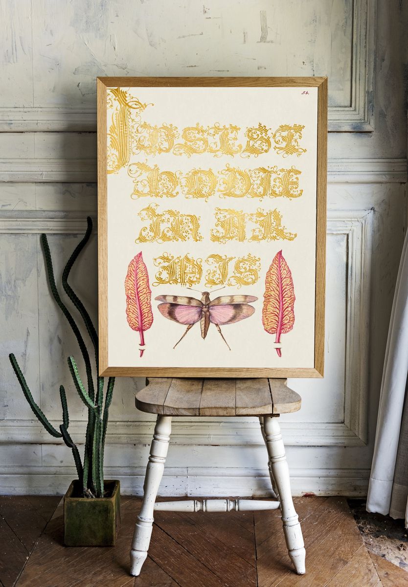 Chard Leaves Red Winged Grasshopper. room preview