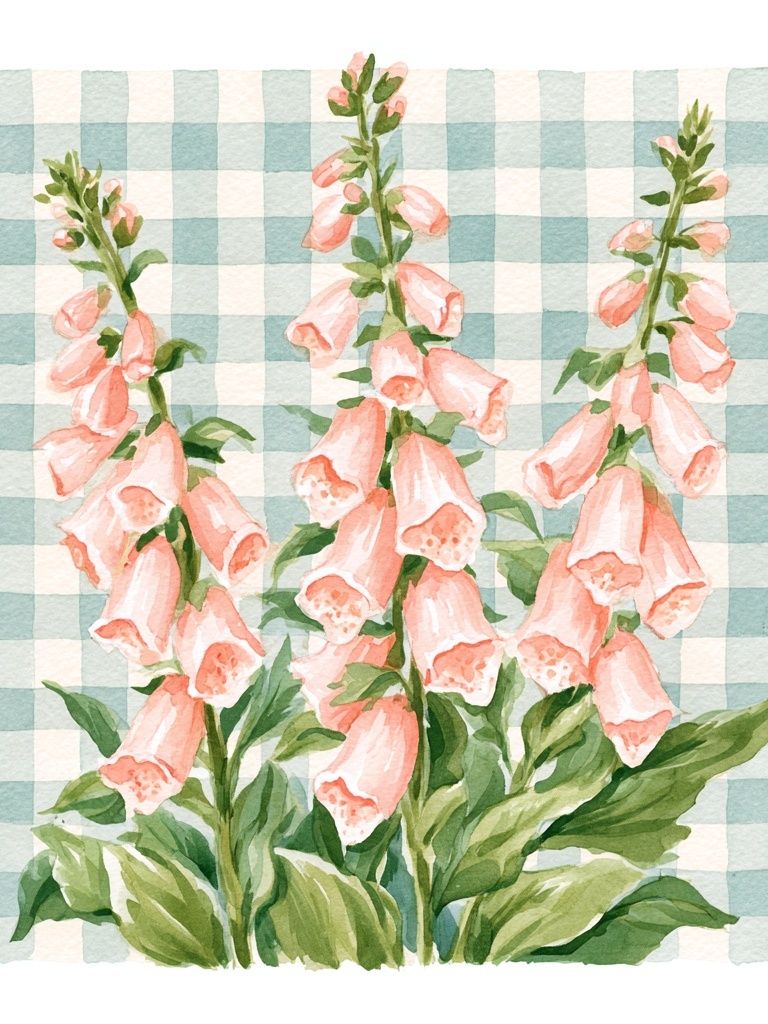 Foxglove Watercolor Botanical Poster. poster — botanical art