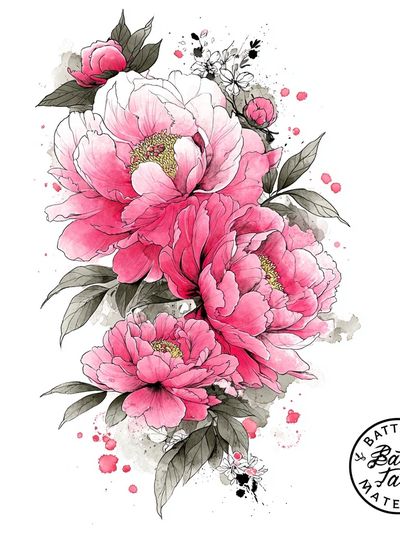 Pink Peony Watercolor Poster. poster print