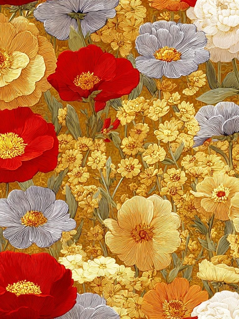 Floral Tapestry Illustration Poster. poster detail
