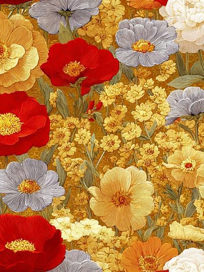 Floral Tapestry Illustration Poster. poster