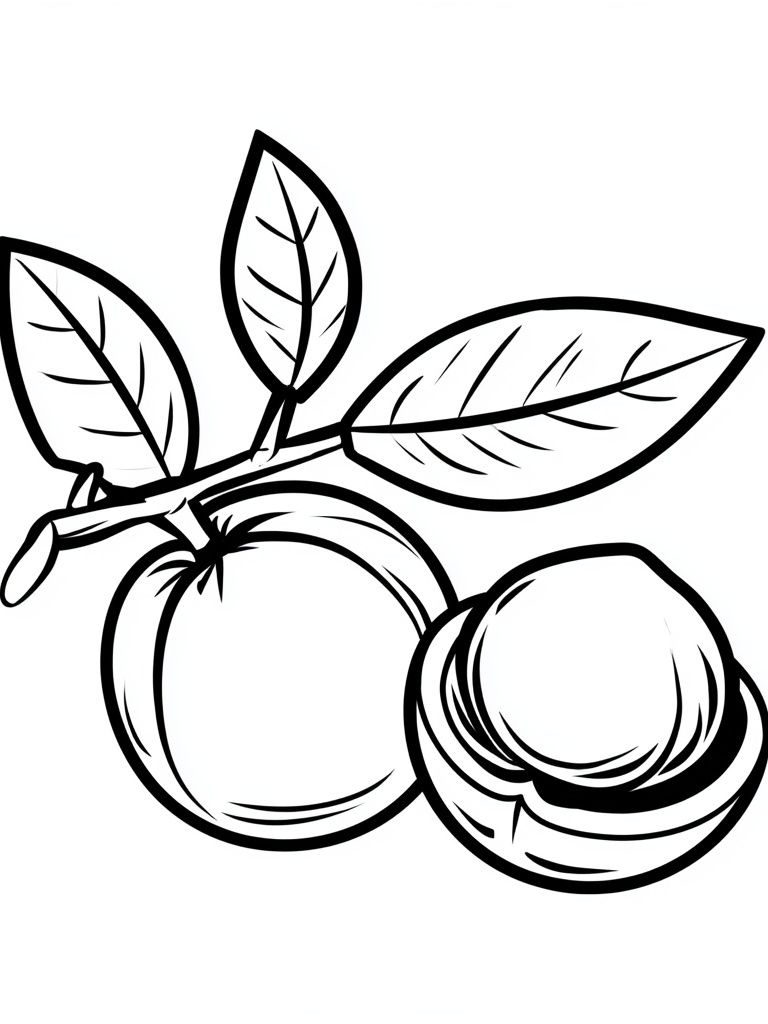 Peach Branch Line Art Poster. poster — botanical art