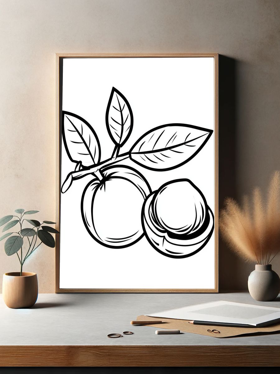 Peach Branch Line Art Poster. — room view 2