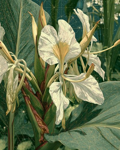 White Iris Botanical Print. poster