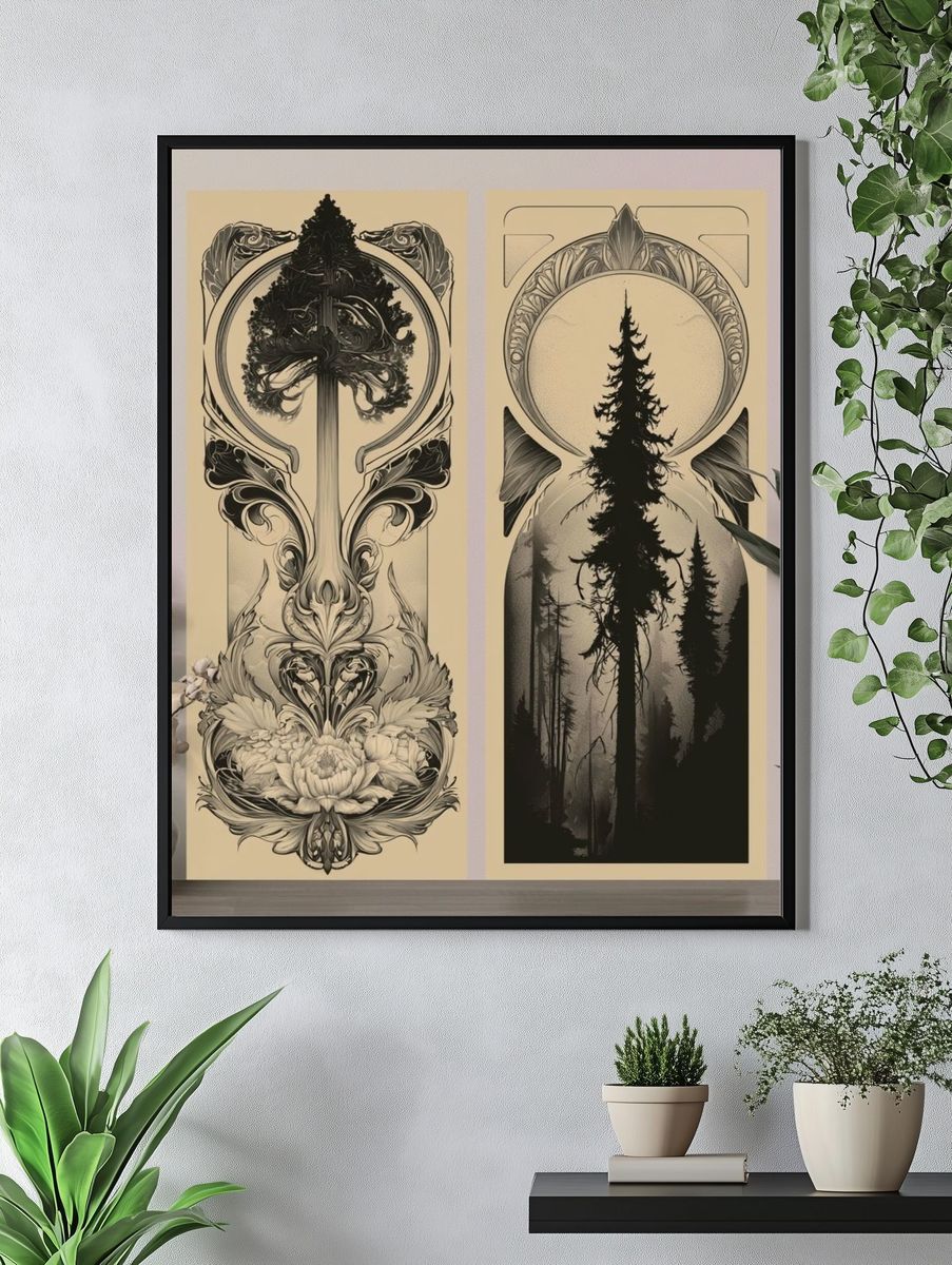 Forest Totem Botanical Print. — room view 4