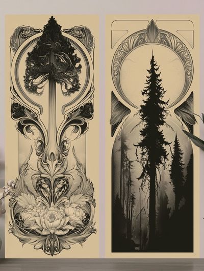Forest Totem Botanical Print.