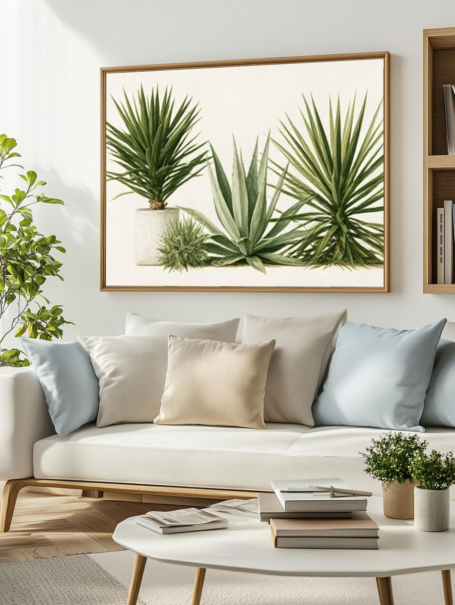 Desert Succulents Botanical Print. — room view 2